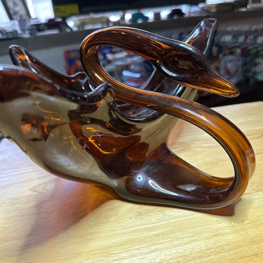 Vintage glass swan dish